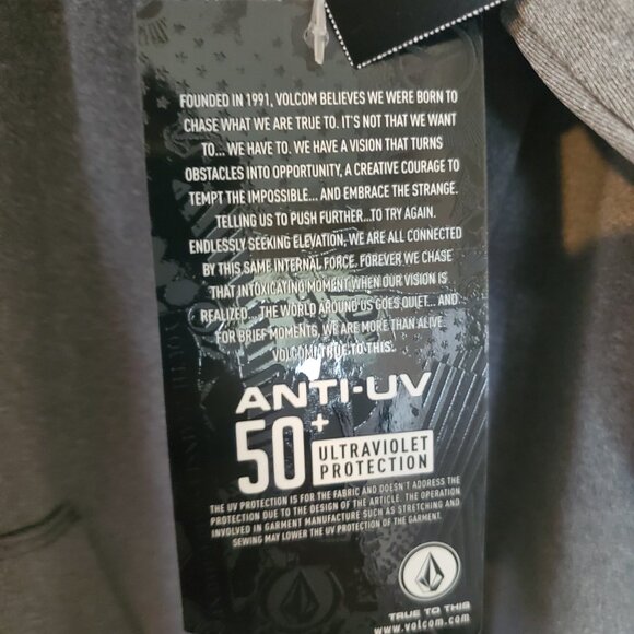 NWT Mens Volcom Loose fit Thrashguard Rally Hooded Long Sleeve - Gray Full Zip M - Picture 9 of 13